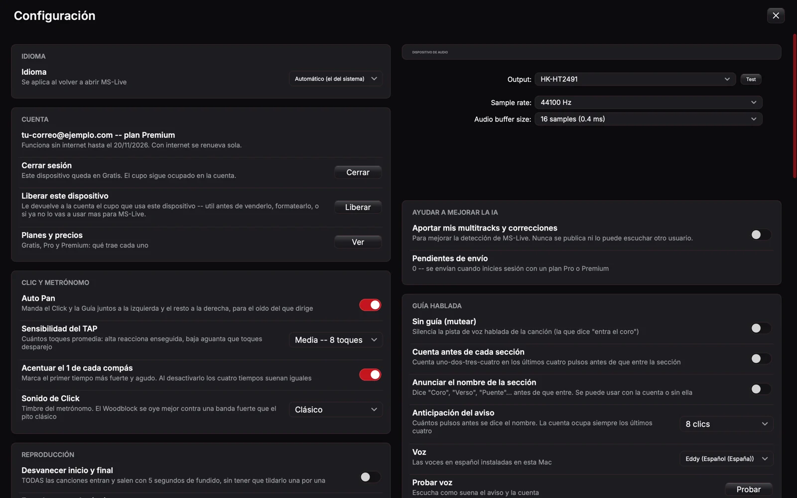 Configuración, primera parte