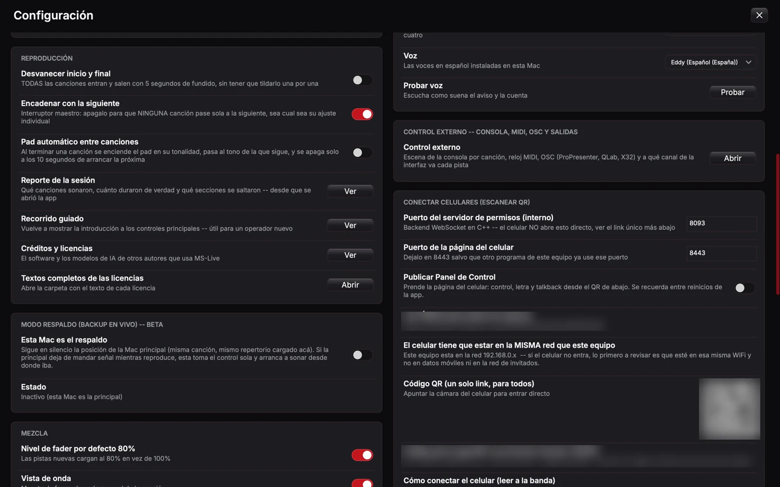 Configuración, segunda parte